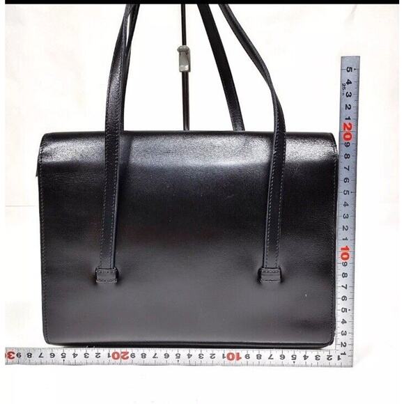 Authentic Vintage Christian Dior Hand Bag Black Leather - Picture 6 of 9
